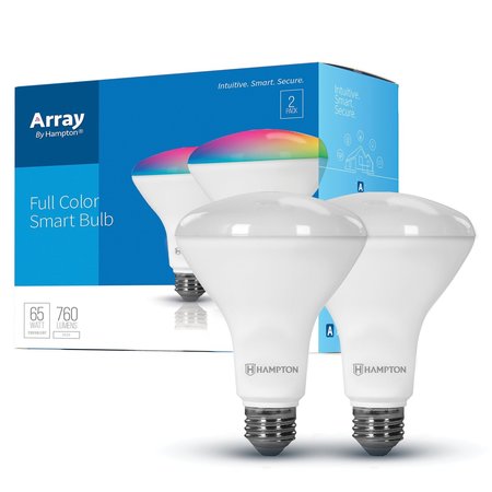 Array By Hampton Br30 760lumen Smart Wifi Fullcolor Led Flood Light Bulb, 2PK HL1025